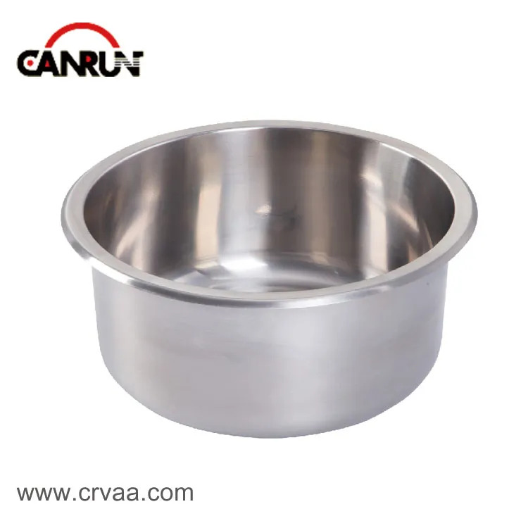 Fregadero cilíndrico de acero inoxidable para yates y caravanas