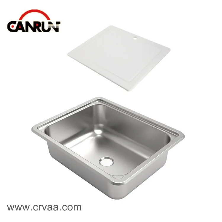 Fregadero rectangular de acero inoxidable para apartamentos, caravanas y yates