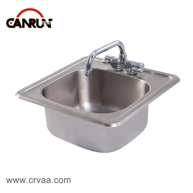 Fregadero cuadrado de acero inoxidable para RV con plataforma pequeña