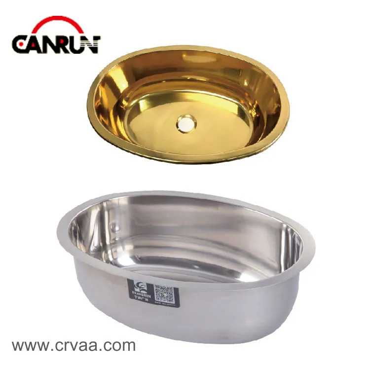 Fregadero ovalado de acero inoxidable de dos tonos para RV Yacht
