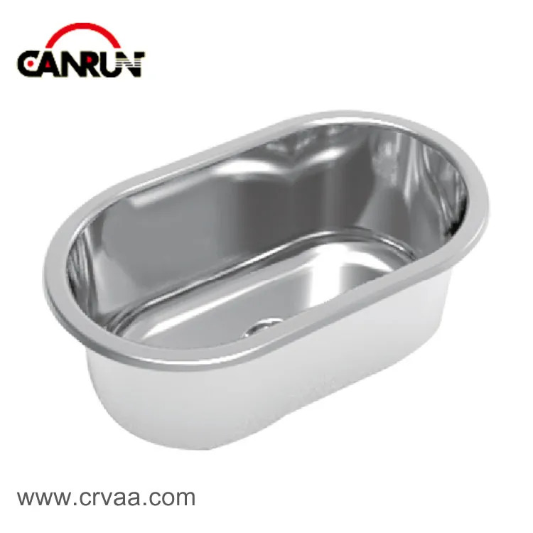 Fregadero ovalado de acero inoxidable de dos tonos para RV