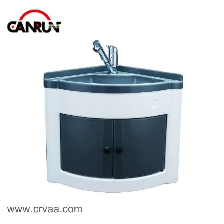 Lavabo triangular de acrílico recubierto de ABS con mueble