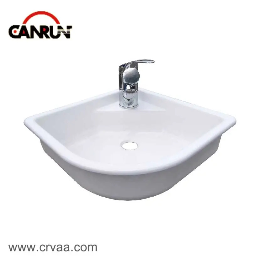 Lavabo triangular de esquina acrílico para RV